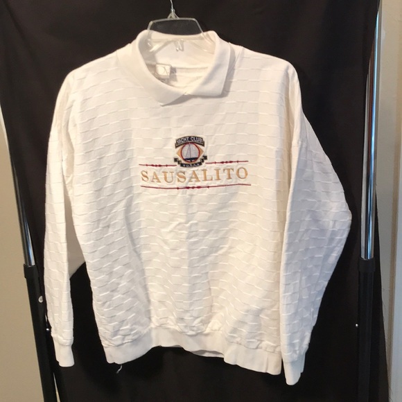 Other - Men’s OP white long sleeved collared sweatshirt L